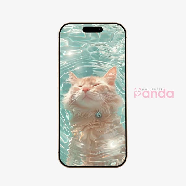 Peaceful Floating Cat Mobile Wallpaper