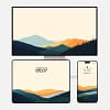 Gradient Mountain Landscape 3-in-1 Wallpapers