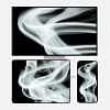 White Smoke Swirls on Black Background 3-in-1 Wallpapers