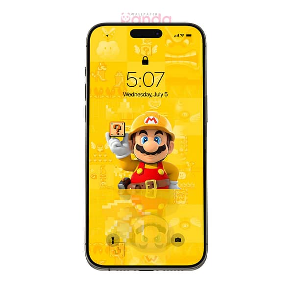 Bright Gold Super Mario Holding Q Block