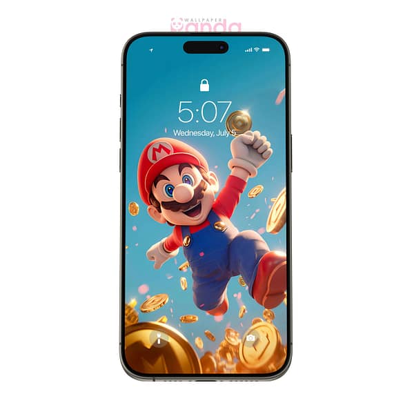 Ultra Realistic Mario Holding Golden Coins, Jumping