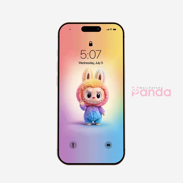 Colorful Gradient Labubu-iPhone-16-Wallpaper