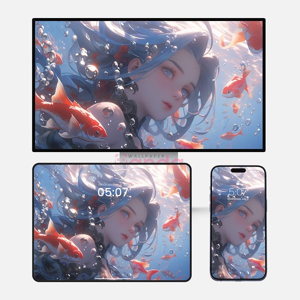 Jinx Under Sea with Red Fish-3-in-1-Max-Wallpapers