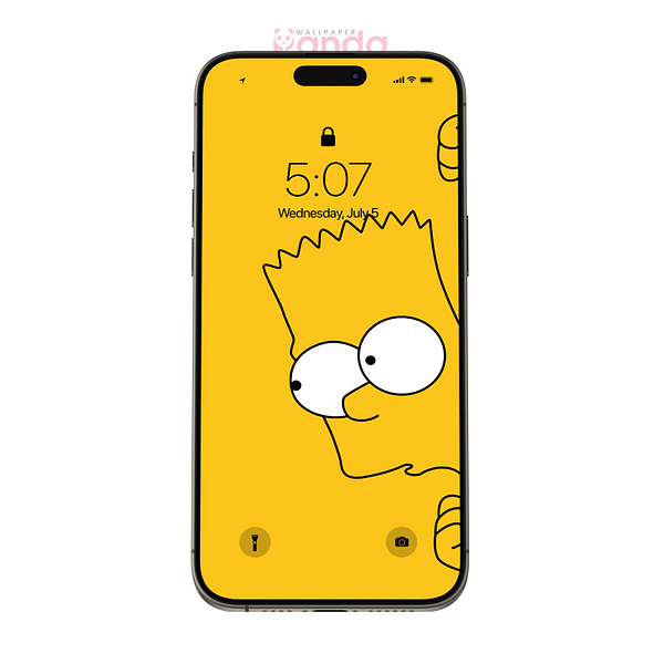 Hilarious Bart Simpson Peeking from the Edge Phone Wallpaper