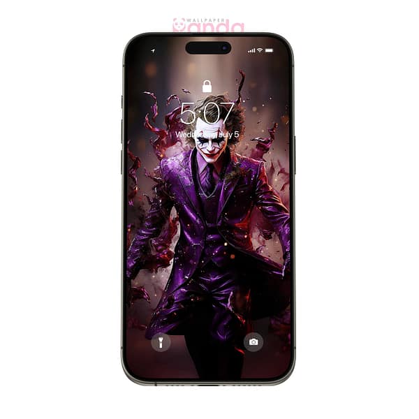 The Joker in Purple Suit with Bokeh Background Phone Wallpaper