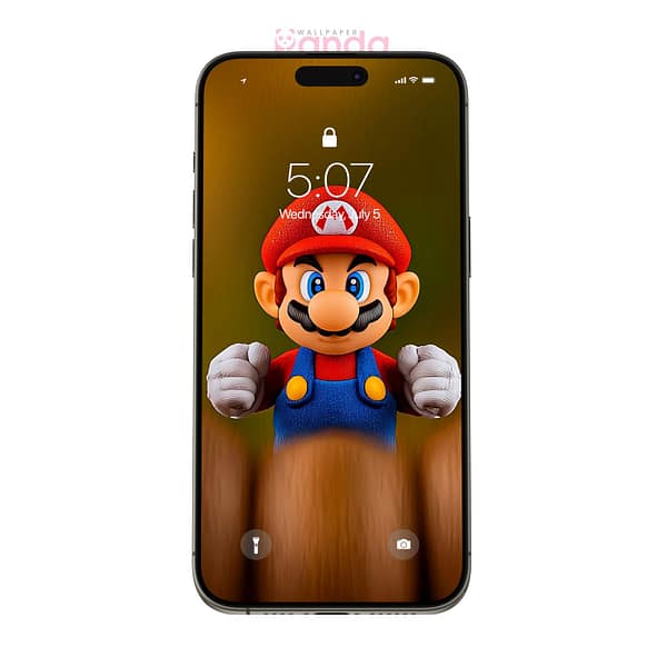 Giant Super Mario Brown Background Phone Wallpaper