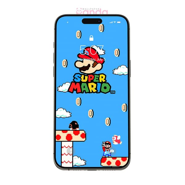 Classic Mario World Picton Blue Background