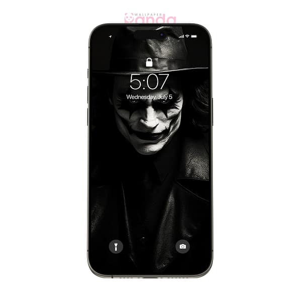 Minimalist Joker Black and White Portrait Phone Wallpaper