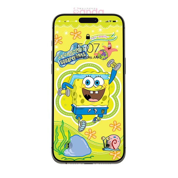 SpongeBob SquarePants Working Out Phone Wallpaper