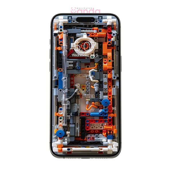 Blue & Orange Science Tubes Lego Phone Interior Wallpaper
