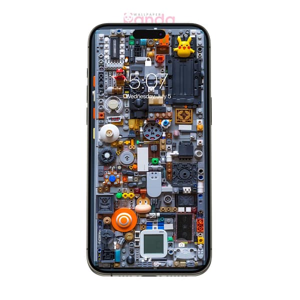 Busy Scene Dark Lego Phone Interior Phone Wallpaper