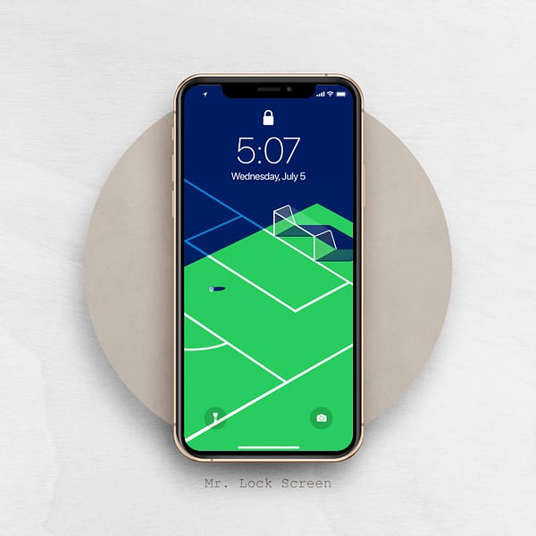 Catalina Blue & Paris Green Football Pitch Phone Wallpaper