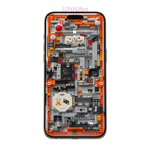 Classic Black & Orange Lego Phone Interior Phone Wallpaper