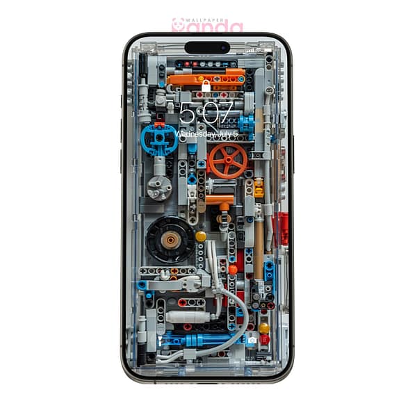 Cool Blue Machinery Lego Phone Interior Wallpaper