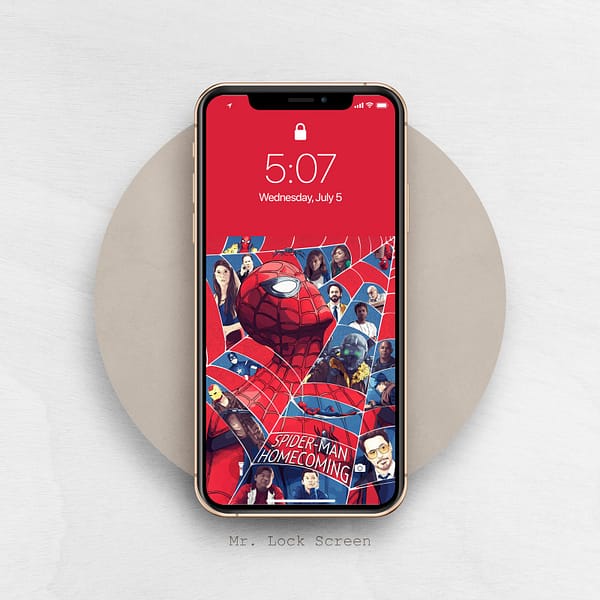 Lipstick Red Spider-Man Home Coming Phone Wallpaper