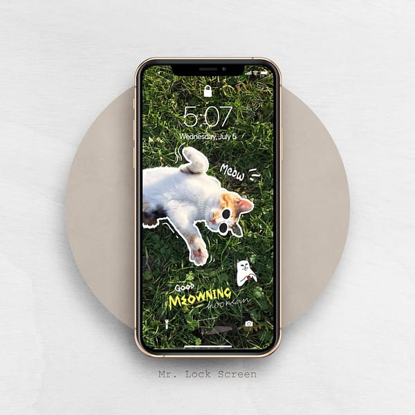 Meow-Good Meowning Hooman Phone Wallpaper