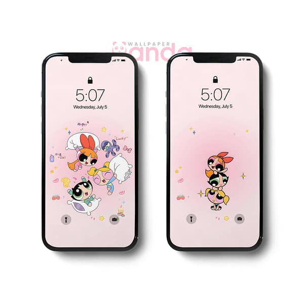 Minimalist The Powerpuff Girls Double Phone Wallpapers