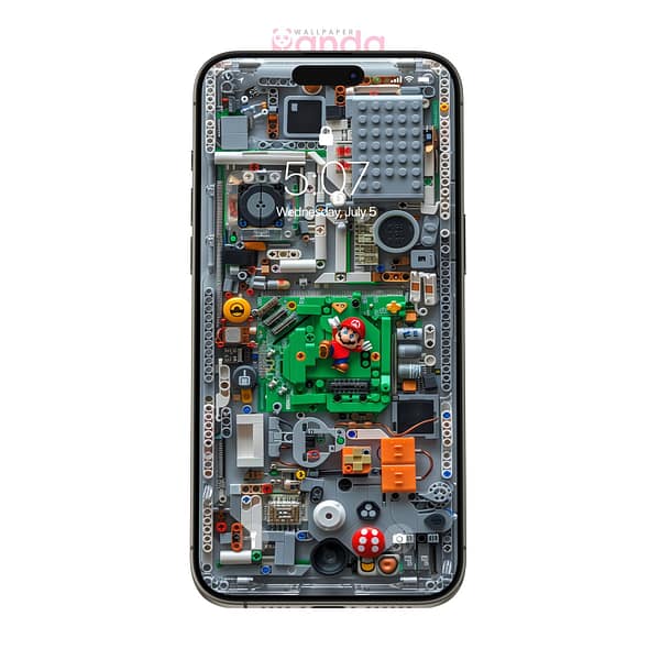 Super Mario-Mushroom Head-Lego Construction Phone Wallpaper