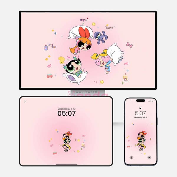 On Top of Each Other-The Powerpuff Girls Phone Wallpaper