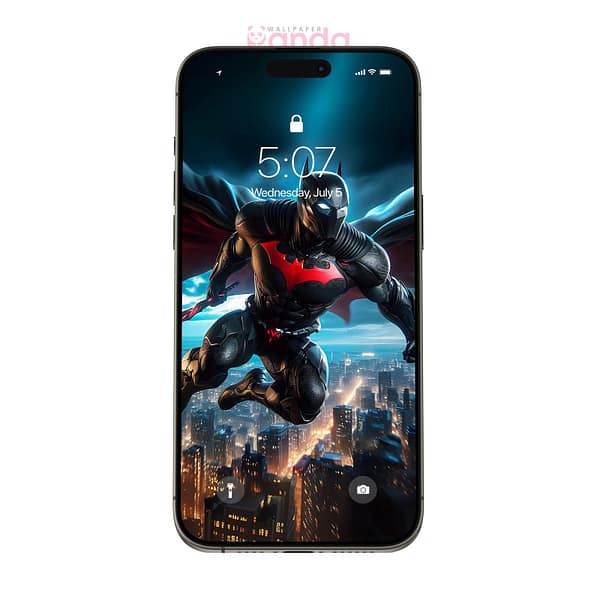 Mysterious Batman in Red and Black Lighting Phone Wallpaper