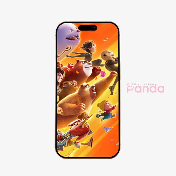 Blaze Orange Boonie Bears Characters Phone Wallpaper