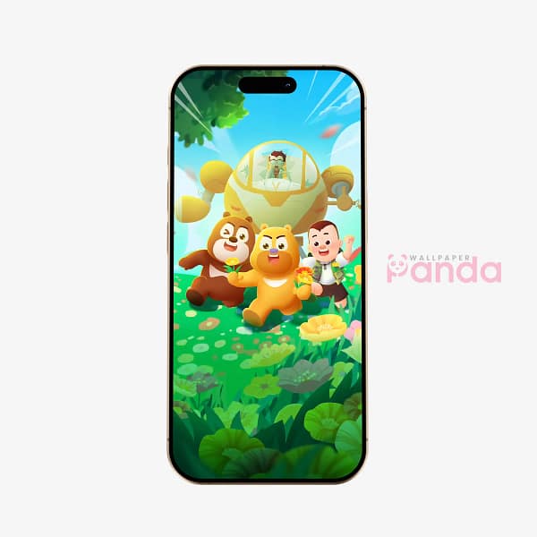 Boonie Bears Characters Running Phone Wallpaper