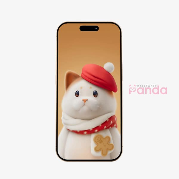 Christmas LuckyCat Maneki Party Animals Phone Wallpaper