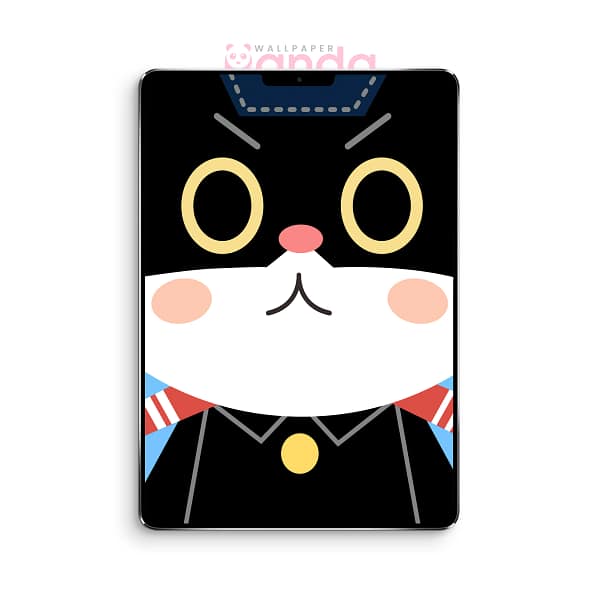 Full Face Black Cat Detective Tablet Wallpaper