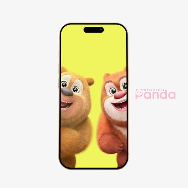 Marigold Yellow Brair & Bramble Bears Phone Wallpaper