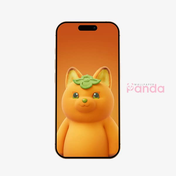 Persimmon Fox Party Animals Phone Wallpaper