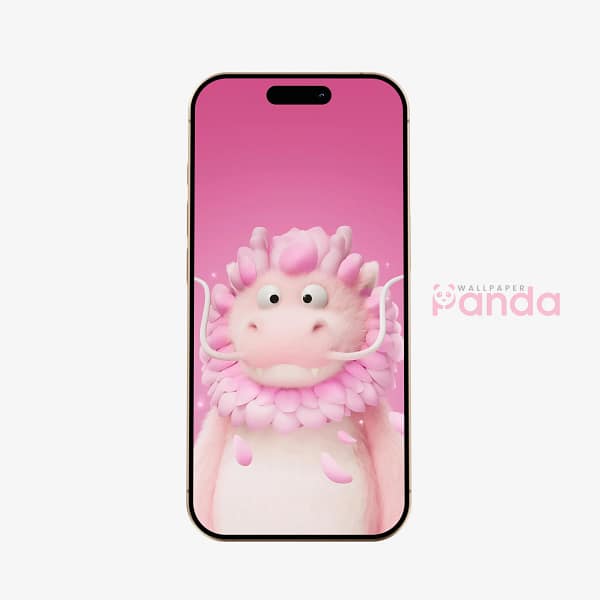 Pink Lotus and Sakura Party Animals Phone Wallpaper