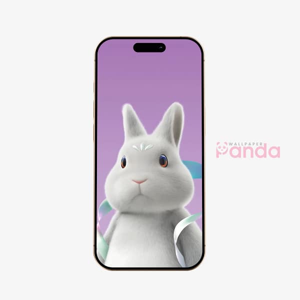 Purple Mountain Rabbit Portrait Phone Wallpaper