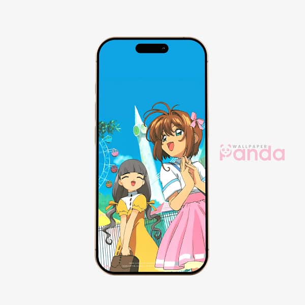 Sakura Cute Magical Pose Phone Background