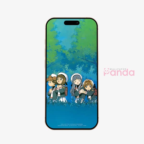 Sakura Cute School Uniform Phone Wallpaper