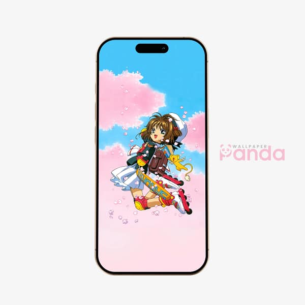 Sakura Flying Pose Phone Wallpaper