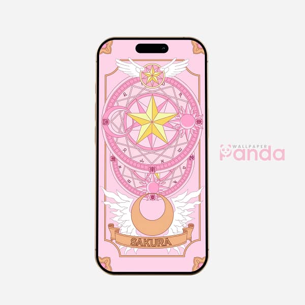 Sakura Sparkle Pastel Badge Phone Wallpaper