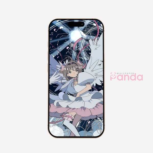 Sakura with Wings Magical Phone Background