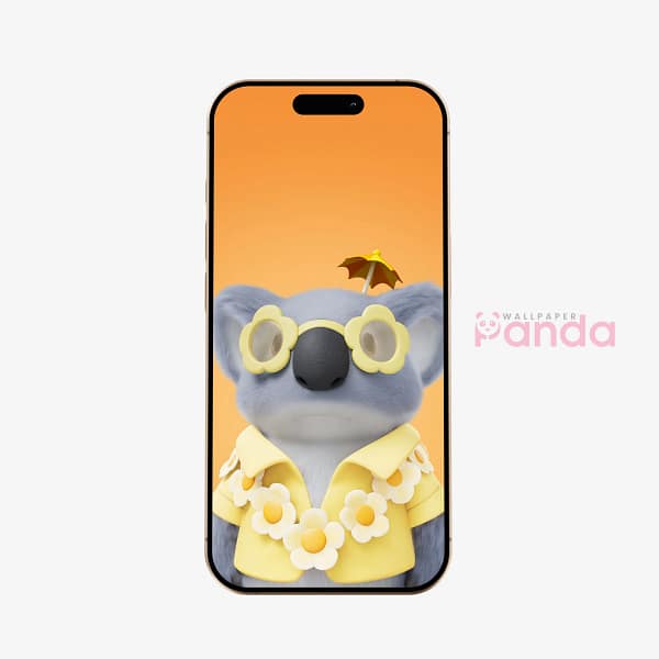 Summer Theme Koala Party Animals Phone Wallpaper