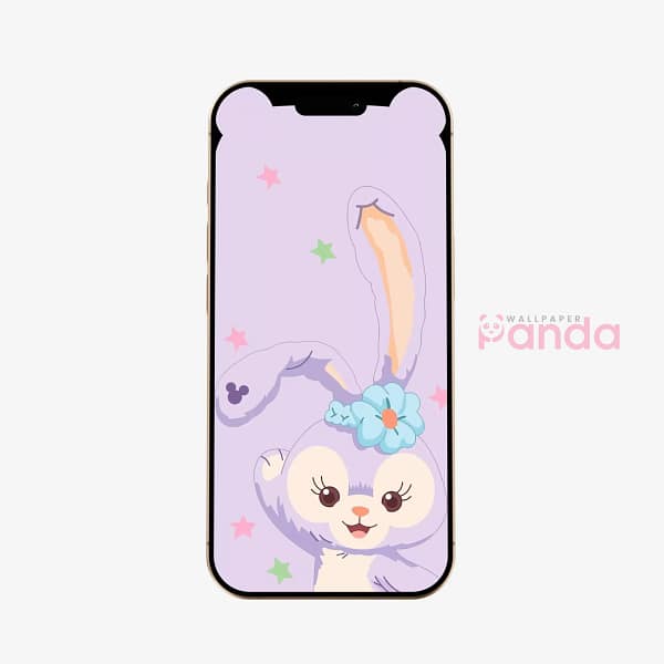 Lavender Bunny Cute Cartoon Phone Wallpaper