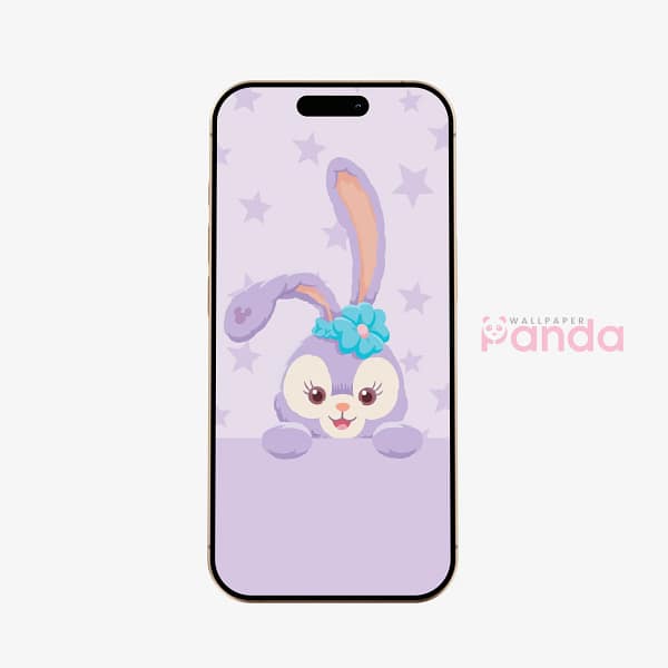 Lavender Bunny Cute Cartoon Phone Wallpaper