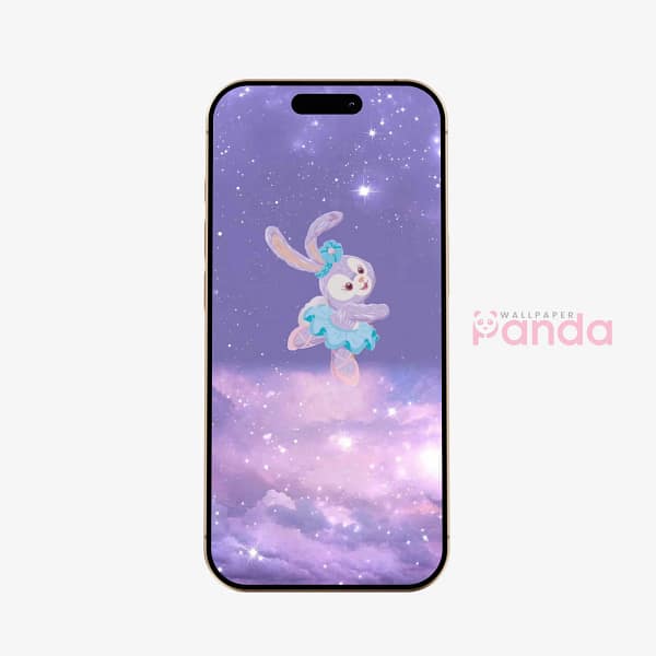 Lavender Bunny Ballerina Dream Phone Wallpaper