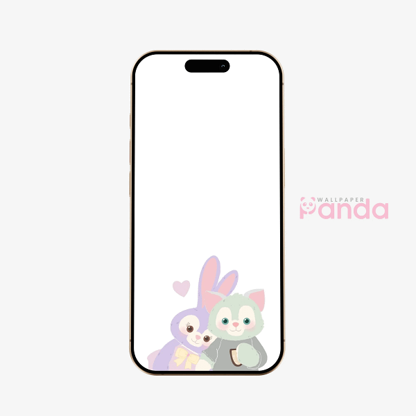 Pastel Bunny & Cat Plush Phone Wallpaper