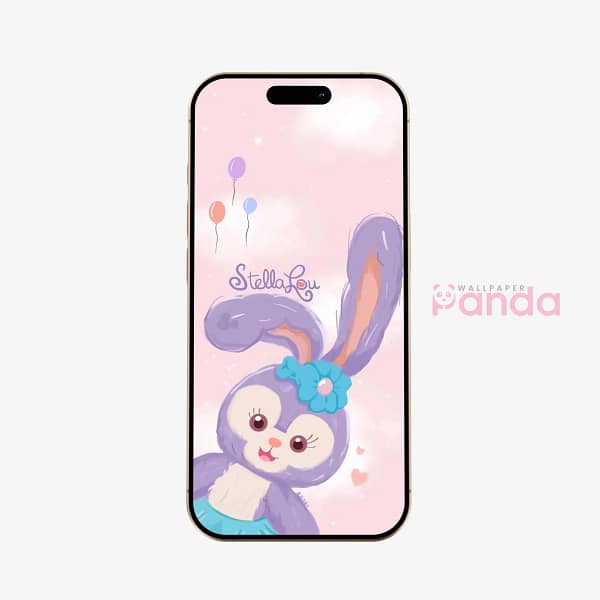 StellaLou Whimsical Pastel Rabbit Phone Wallpaper