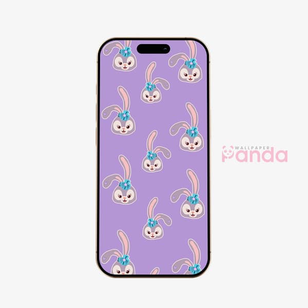 Cute Bunny Flower Pattern Phone Wallpaper