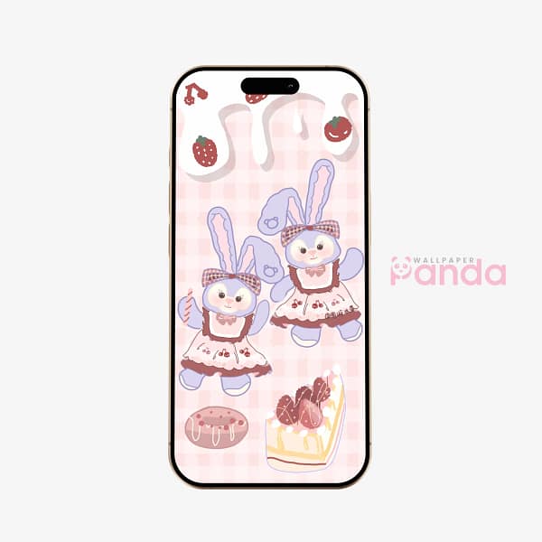 Sweet Bunny Plushies Pastel Phone Wallpaper