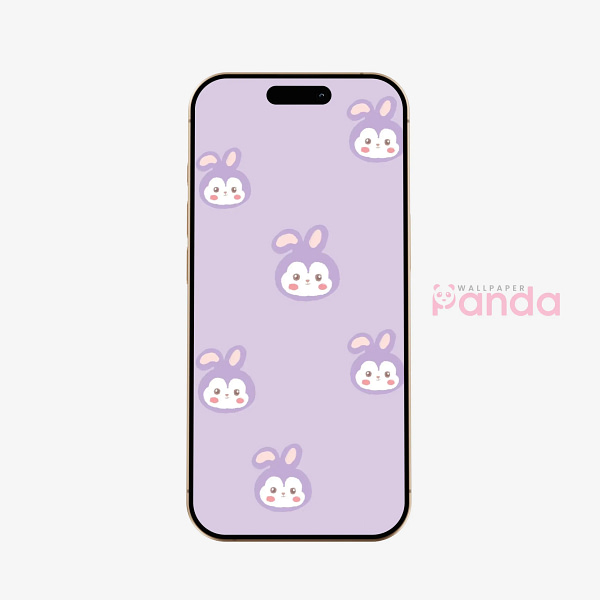 Lavender Bunny Pattern Phone Wallpaper