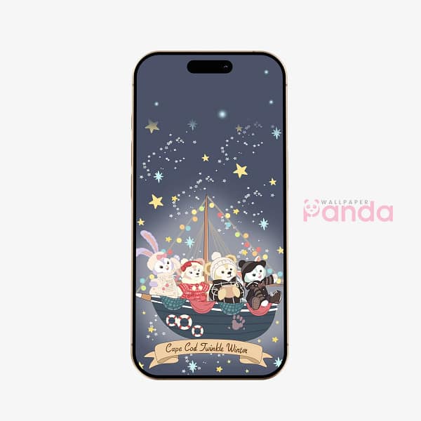 Cape Cod Twinkle Winter Animal Boat Phone Wallpaper