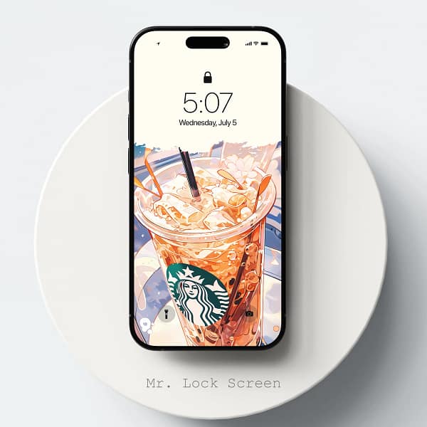 A Cup of Iced Starbucks Coffee Mobile Wallpaper