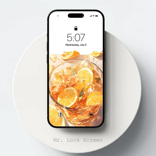 A Glass of Orange Oolong Mobile Wallpaper