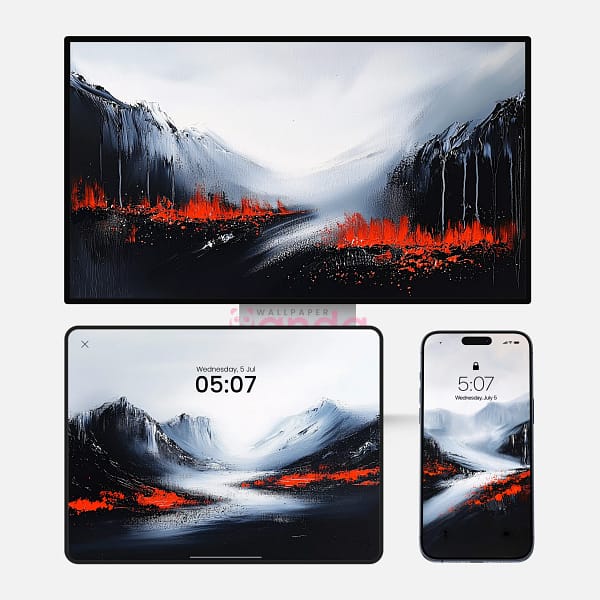 A Striking Contrast Snow Mountain 3-in-1 Wallpapers